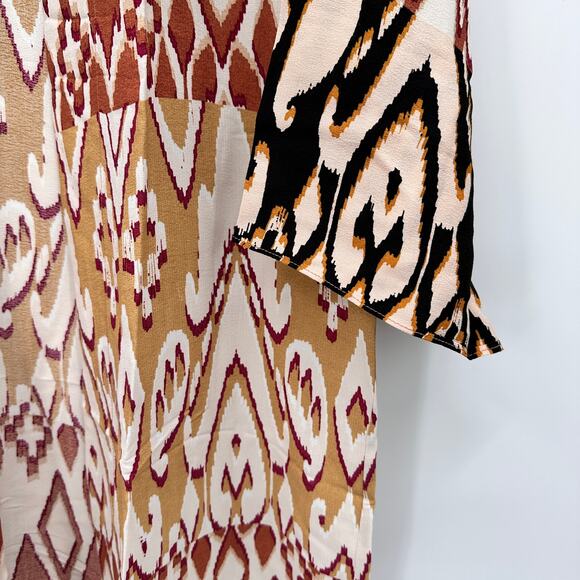 EVEREVE NWT Brown Orange Mila Maxi Wrap Kimono Cover Up Top // M/L - Picture 14 of 15